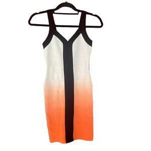Buffalo David Bitton Dress Bodycon White Coral Bandage Stretch Sz S Sexy Y2K New